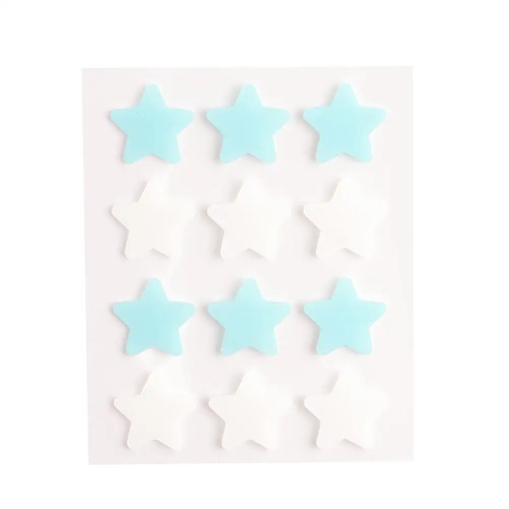 Patch de boutons 12 points, Patch de couverture absorbant l'acné en forme d'étoile mignon hydrocolloïde pour le visage, points d'acné C3s1