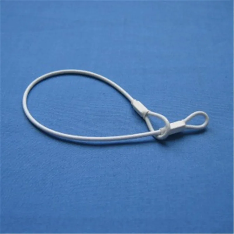 250pcs/lot  eas security tag lanyard eas steel wire for clothes&shoes protection double loop lanyard/EAS cable