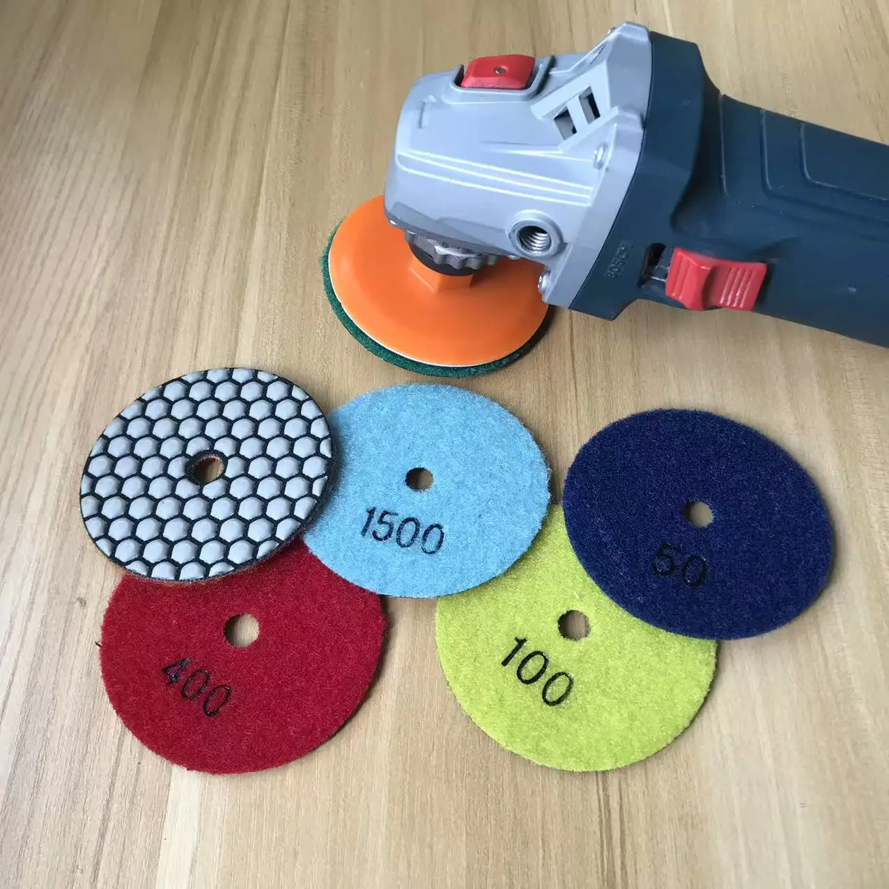 Almofada de polimento a seco colada em resina de diamante disco de polimento de lixamento flexível de mármore de granito de 3 polegadas 80mm