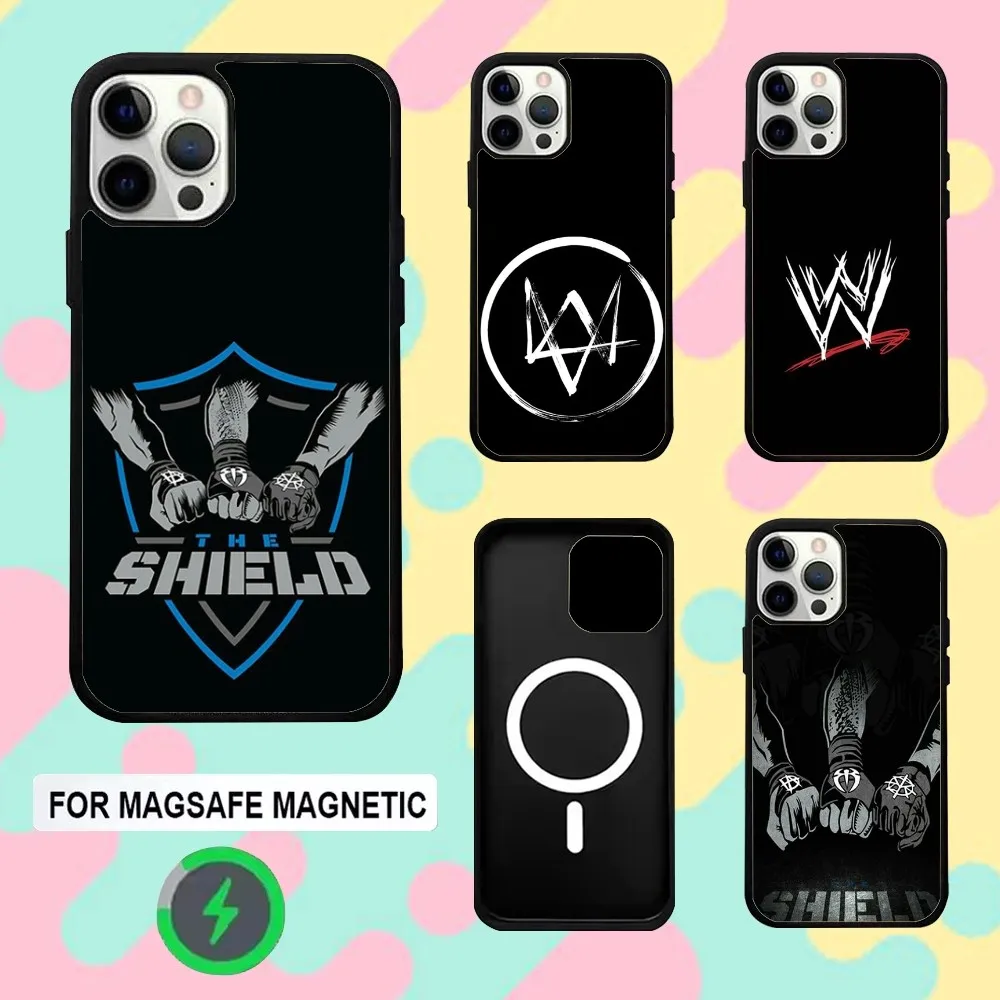 

WWE T-The S-Shield Phone Case For iPhone 16e,16,15,14,13,12,11,Plus,Pro,Max,Mini Magsafe Magnetic Wireless Charging