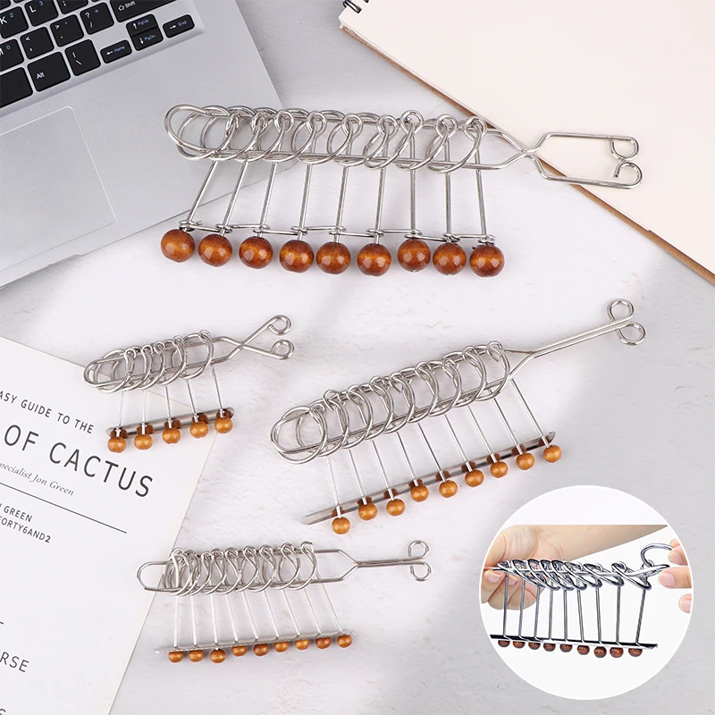 Nine Links Metal Wire Puzzle Mind Brain Toy Disentanglement Iron Link Unlock Interlock Game Luban Lock Educational Toy Game