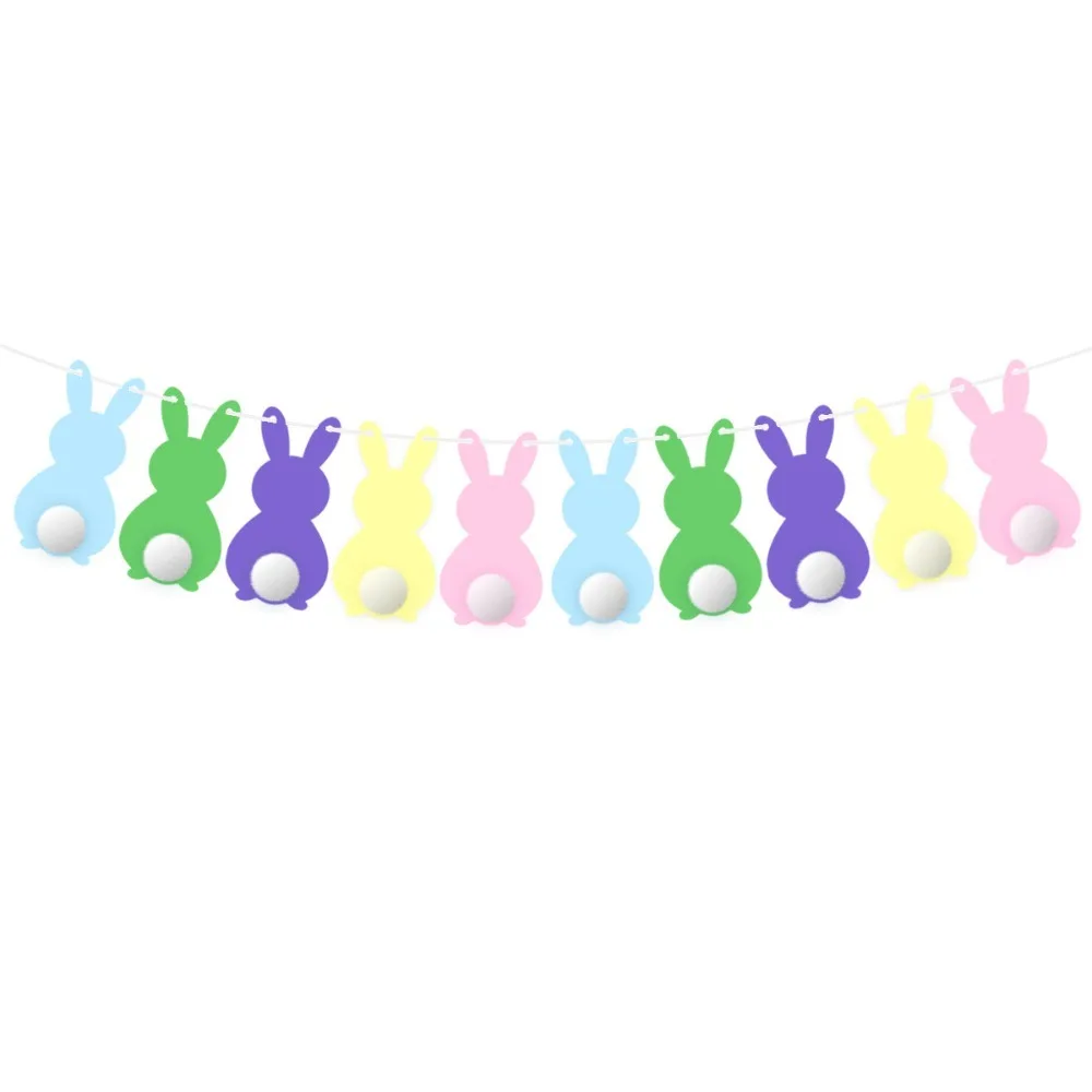 

Cartoon Easter Hanging Bunny Set Paper Colorful Bunny Spiral Hanging Decor Cute Decorative Party Decoration Flag Birthday