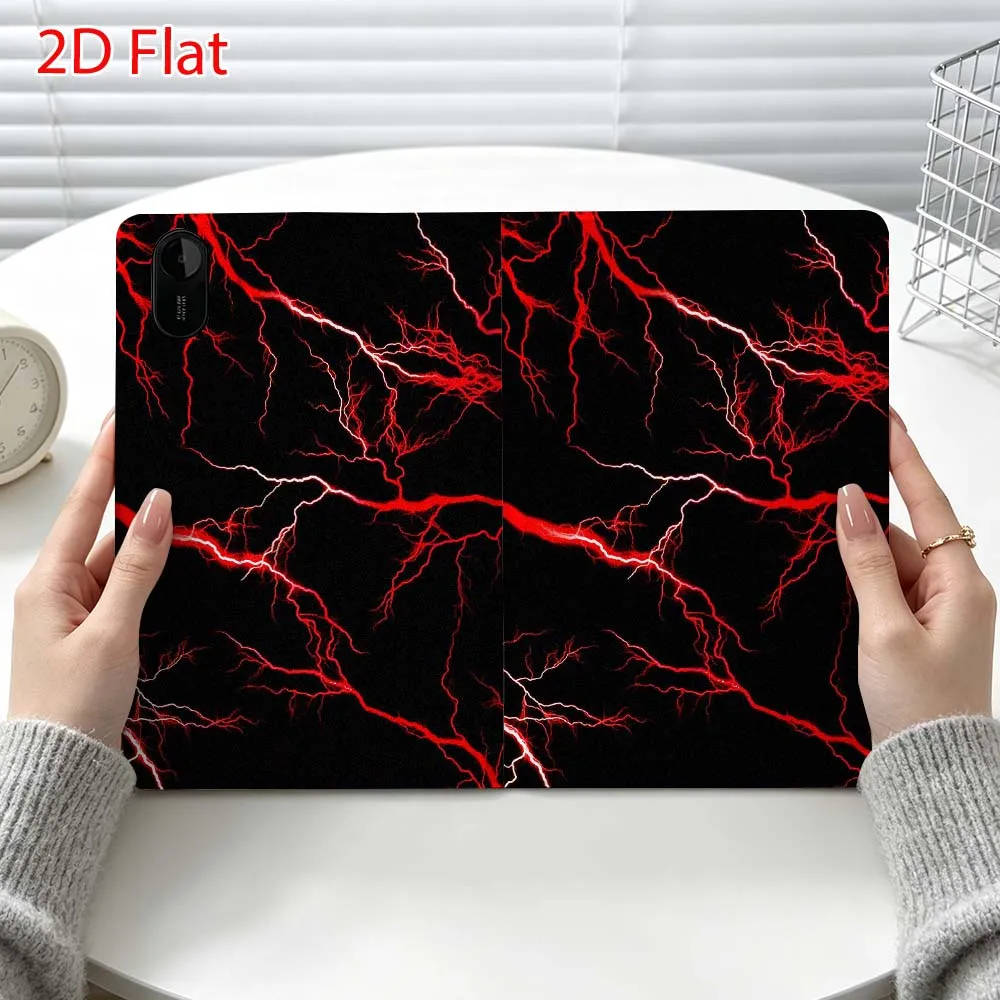 Red Green lightning Fashion For Xiaomi Poco Redmi Pad 8 2 4 C1 6 6S 7 7S SE 9.7 14 11 11.2 Inch Pen Tray Tablet Case