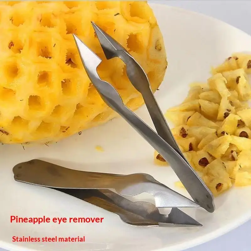 New 1/3/5Pcs Stainless Steel Pineapple Eye Remover Clip Sharp Tip Non Slip Handle For Fruit Peeling Slicing Wooden Trough Tool