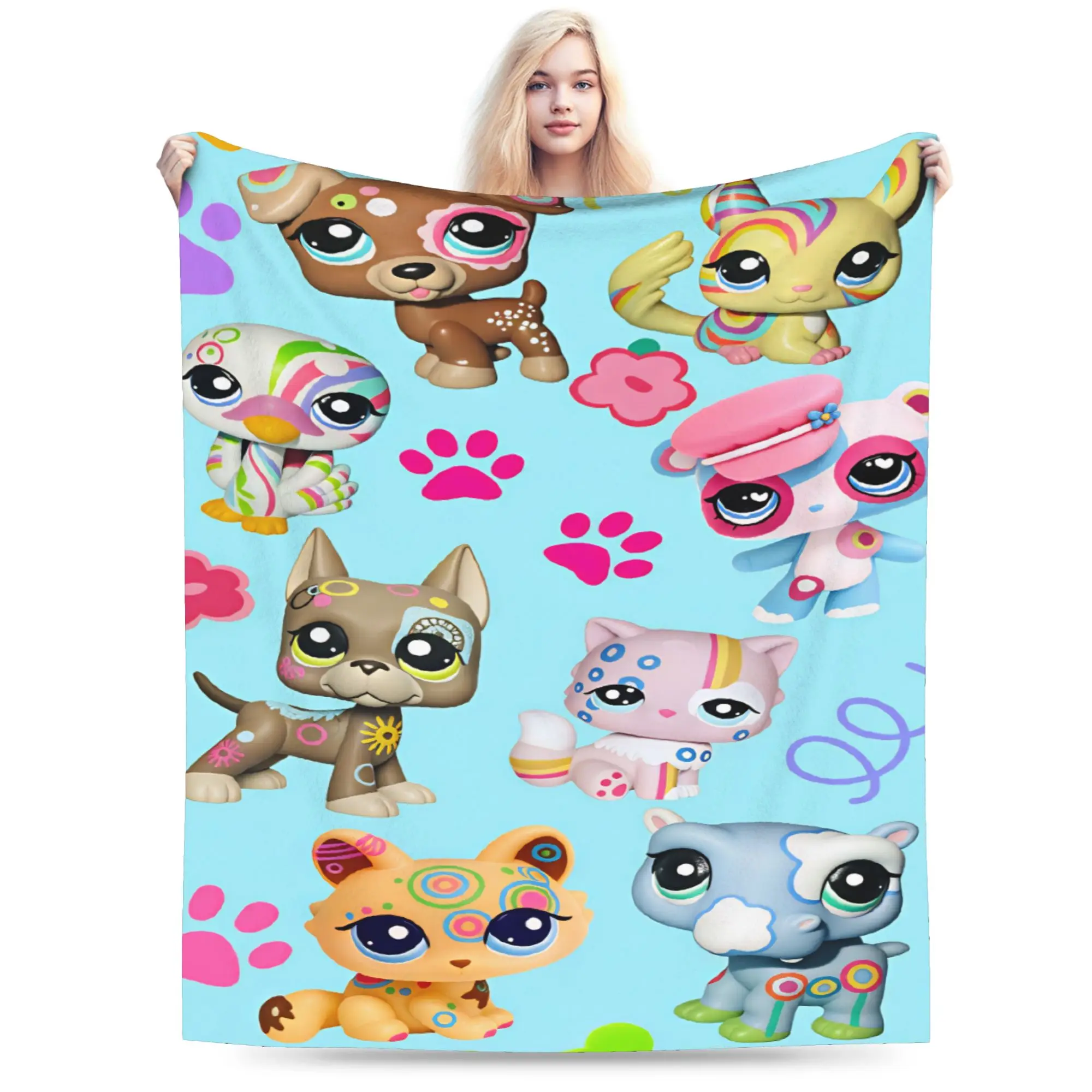 Littlest Pets Shops Super Soft Blankets For Couch Bed  Funny Bedding Throws Winter Picnic Flannel Bedspread
