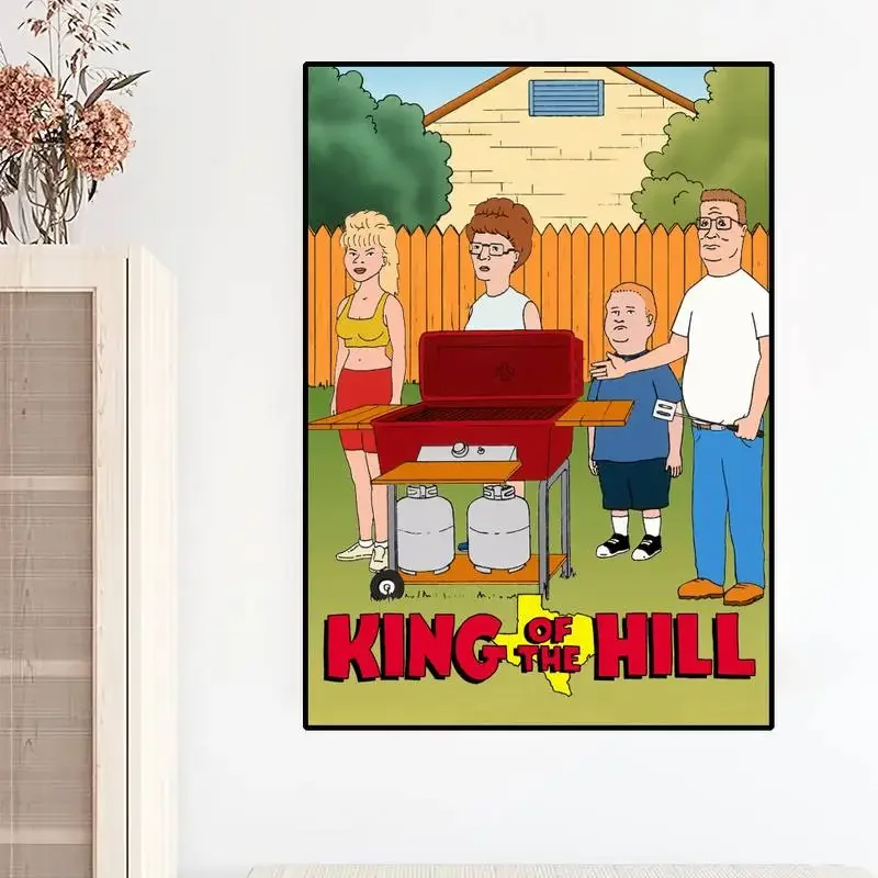 Cartoon K-King of the H-Hill POSTER Prints Wall Painting Bedroom Living Room Wall Sticker Small