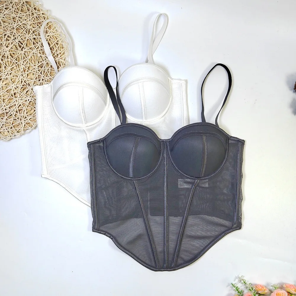 Frauen Leibchen Neue Stil Hot Girl Innere Tragen Strap Äußere Tragen Fishbone Taille Cincher Bustier Rohr Top