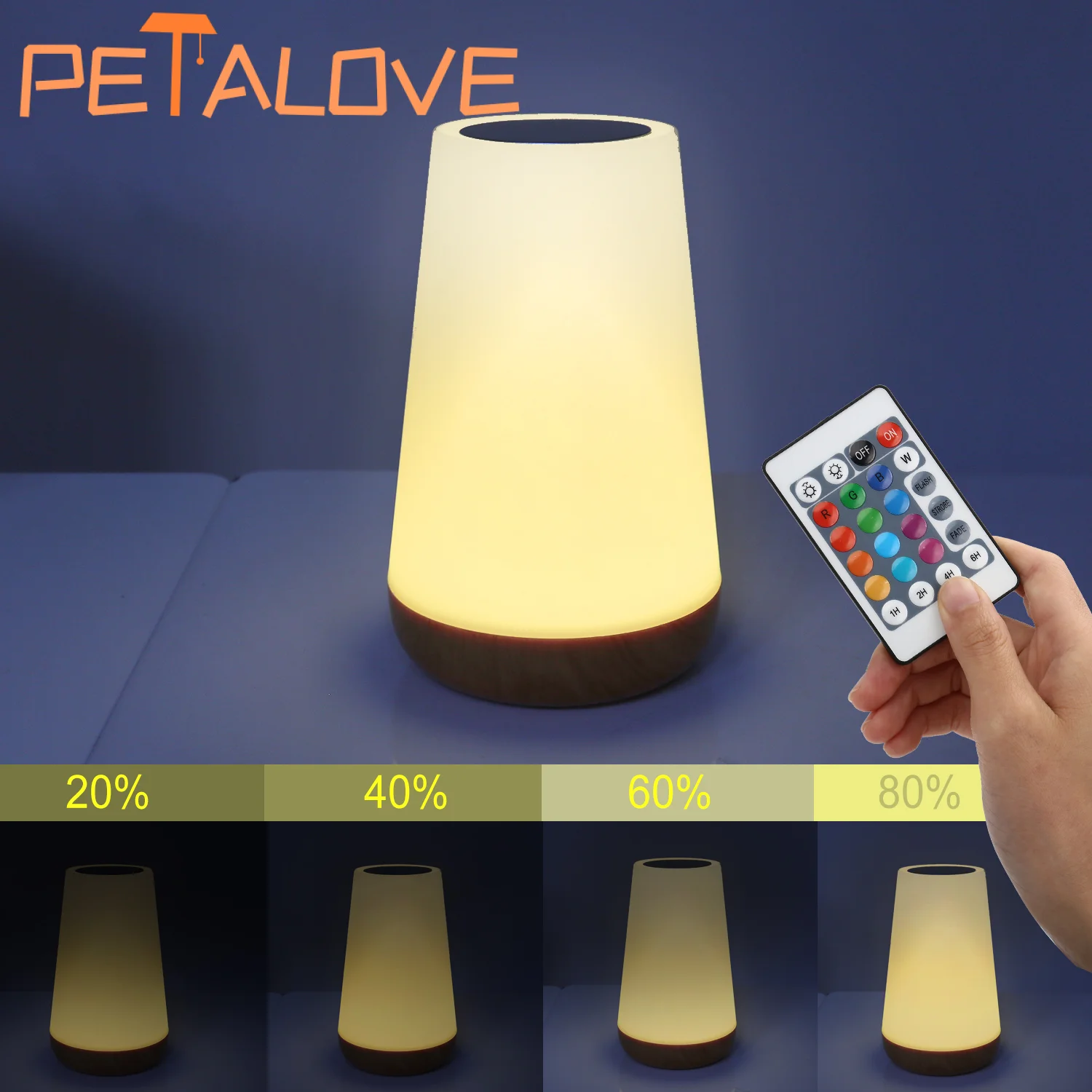 Changing Touch Night Light 13 Color Table Lamp Bedside Lamp For Bedroom RGB Remote Dimmable USB Rechargeable Portable Room Light