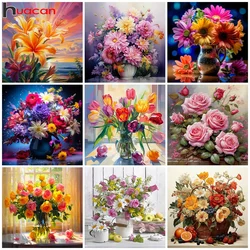Huacan Full Diamond Painting Flower New Collection Diy Embroidery Rose 5D Mosaic Vase Cross Stitch Kit Art Home Decoration