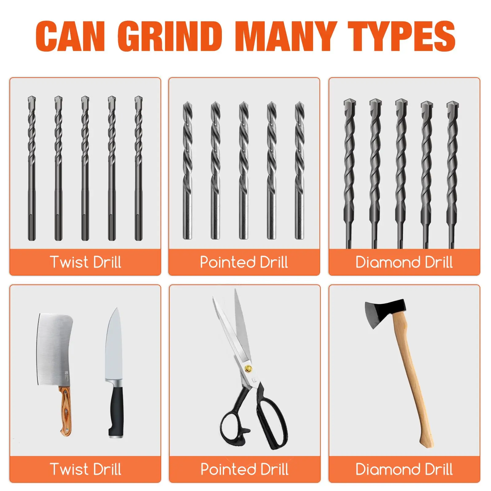 Drill Bit Sharpener Professional Metal drill sharpener Electric Drill Bit Sharpening Tool Multipurpose Double-sided Polishing