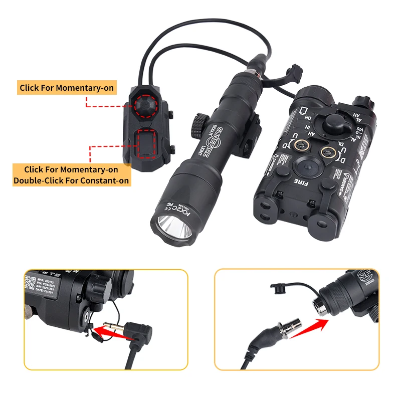 Metal Tactics NGAL Red Green Blue Indicator Surefir M300A M600C Hunting Scout Light Airsoft With AXON Dual Control Switch Fit 20