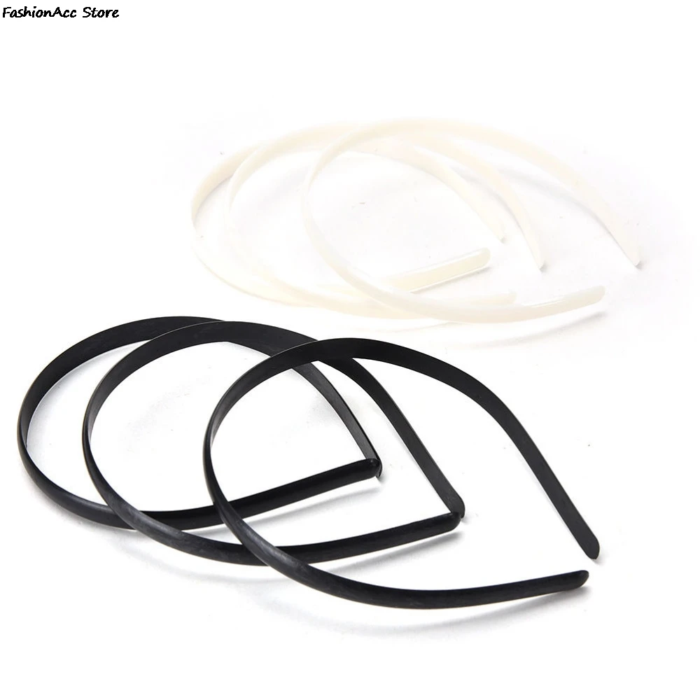 Wholesales 10pcs/lot Plain Lady Plastic Hair Band Headbands NO Teeth Headwear Girl  White Black Hair DIY Tool Accessories