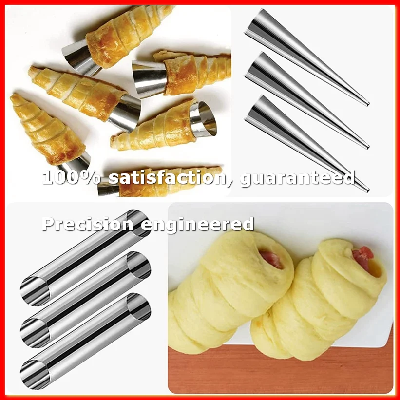 

Cannoli Baking Mould Set, Cream Horn Mould Set Cream Stainless Steel Cannoli Tube Moulds Cone Baking Mould-A79M