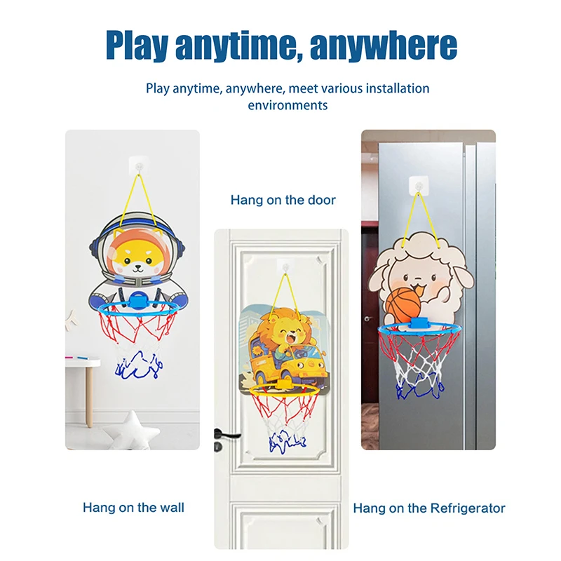 أطفال قابل للتعديل كرة السلة تقف الكرتون الحيوانات شكل سلة اطلاق النار داخلي في الهواء الطلق الرياضة مجلس لعبة ألعاب أطفال #5