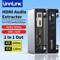 Unnlink 4K 240Hz/120Hz HDMI Audio Extractor 2 In 1 Out Switch with SPDIF 5.1 Optical Aux for PS5 PC to TV Monitor VRR HDR eARC