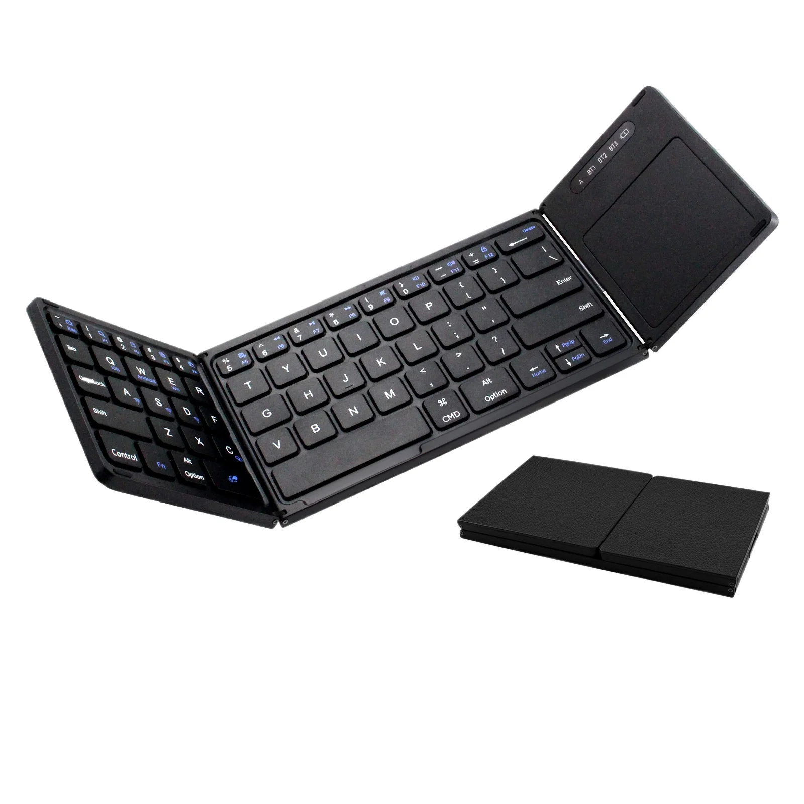 Three-fold Touchpad Bluetooth Keyboard Ultra-thin Mini Keyboard for IPad Phone Laptop Wireless Keyboard Travel Portable Keyboard