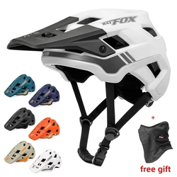 BATFOX-Capacete de Bicicleta de Montanha para Homens e Mulheres, Casco Fox, Integralmente Moldado, Branco, MTB, Ciclismo