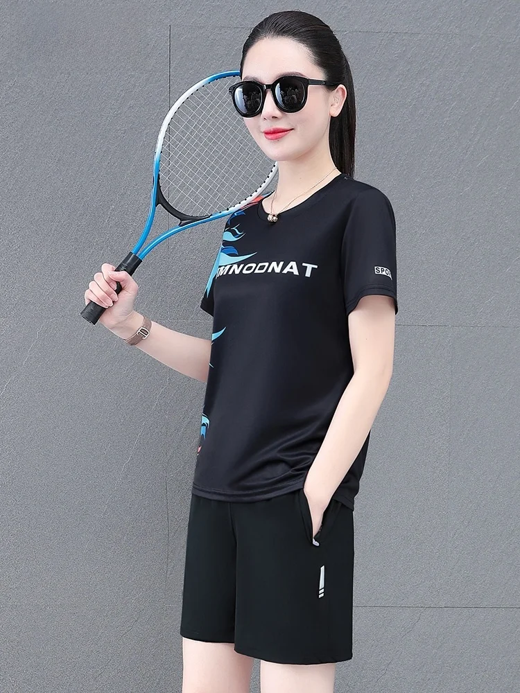 

TUCANO Qui Dry Sports Set round Ne ort Sve Sweat Absorbent Breathable Running Outfit Marathon Outdoor Fitn Two Pi...