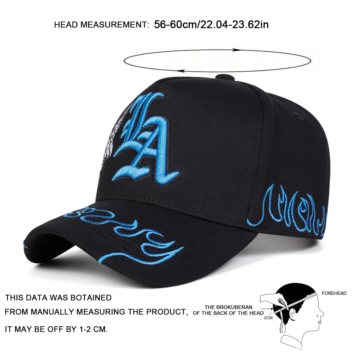 Unisex Gothic LA Angel Stickerei Baseballkappen Frühling Herbst Outdoor Verstellbare Freizeithüte Sonnenschutzhut Sportkappe – Detail 6