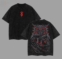 Men Women Streetwear Dark ACG Work Berserk Vintage Washed Guts Graphic Print T-shirts Street Hip Hop Fashion Oversized Tees