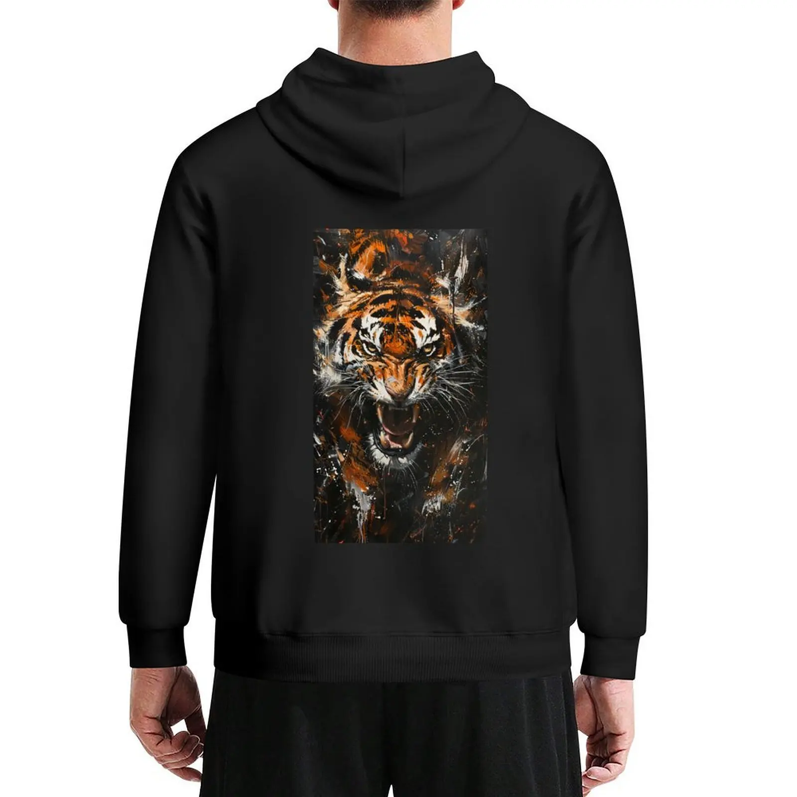 

Bengal Tiger Devesh Oil Painting Hoodie korean autumn clothes mens designer clothes mens clothes hoodies for men