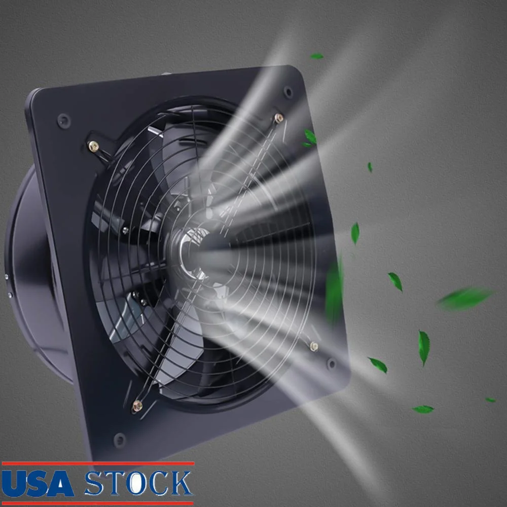 16'' Industrial Utility Blower Fan Ventilator Extractor 750W 4700CFM Axial Flow Factory Wall Mount Explosion Proof Metal Body