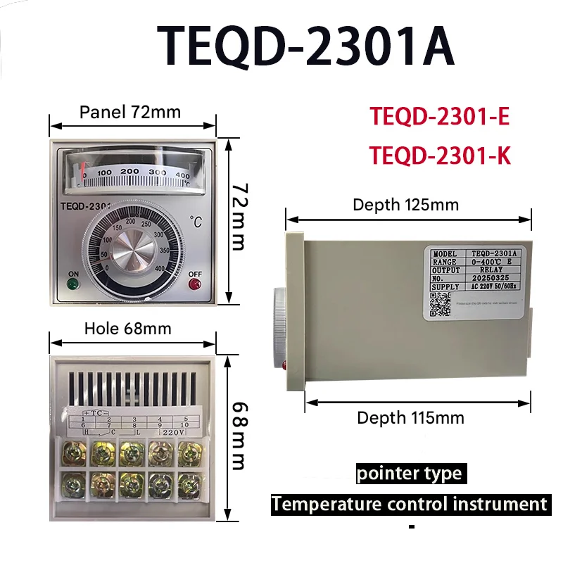 

1PCS Temperature control instrument pointer TEQD-2301A continuous sealing machine packaging machine parts temperature controller