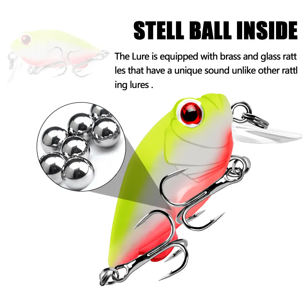 1PCS New Japanese Design Hard Fishing Lure 4cm/5g Mini Crank Bait For Pike Perch Bass Sinking Crankbait Pesca