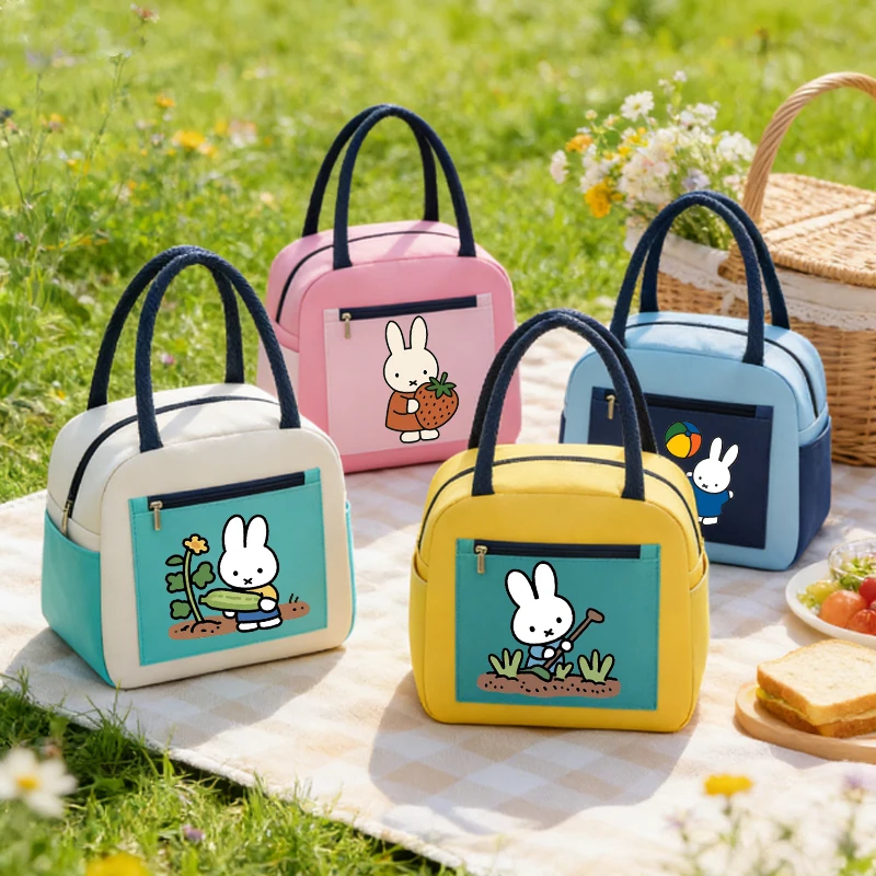 

Miffys Woman Lunch Bag Student Portable Insulation Bento Pack Cute Thermal Food Bag Kawaii Meal Pack IcePack Man Bento Handbag