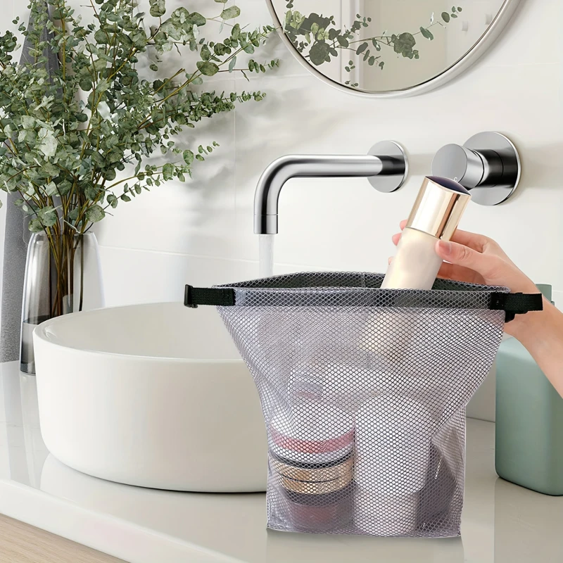 Mesh Shower Caddy Bag Portable Hanging Toiletry Bath Organizer For Travel Swimming Gym Camping College Dorms Beach