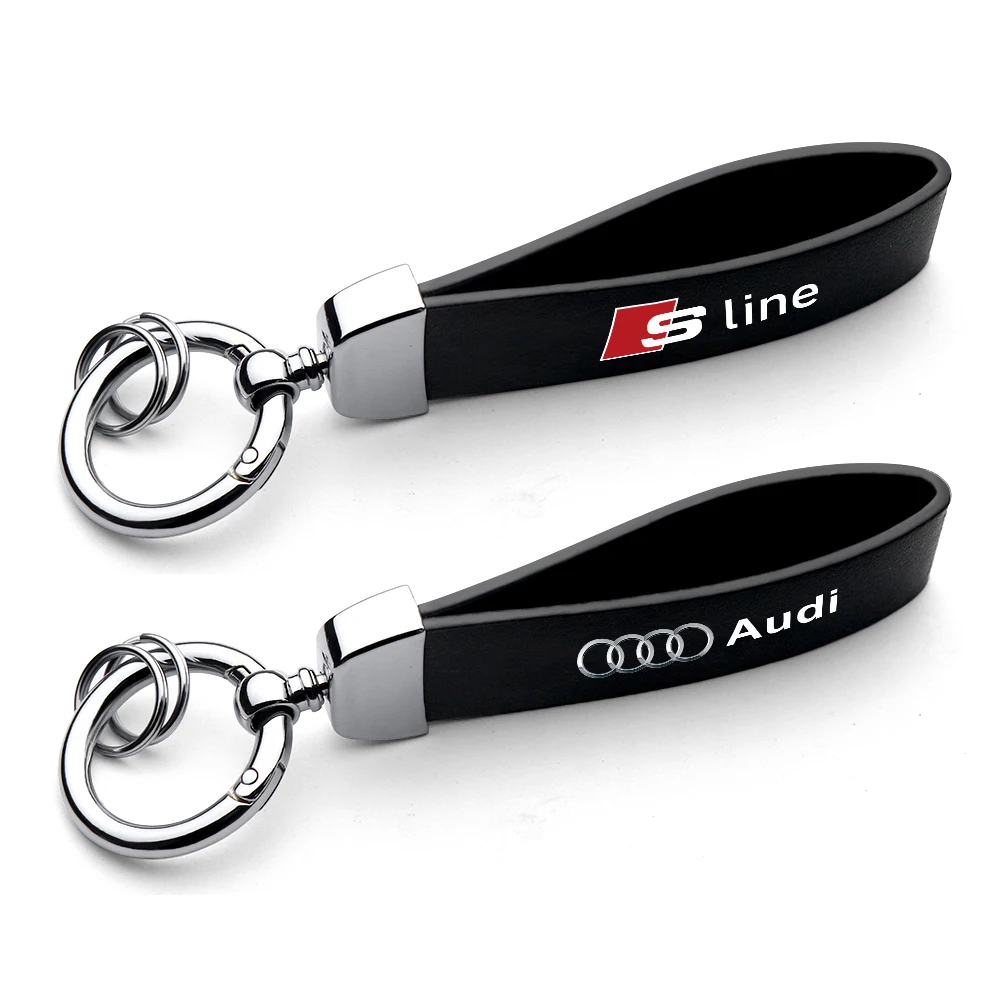 Llavero de Cuero para Coche, Anillo para Llaves para Audi S2 S3 S4 S5 Quattro C5 C6 C7 Sline S6 S7 S8 Q8 B2 B3 B4 B5 Q3 Q5 Q7 Sportback A6 A7