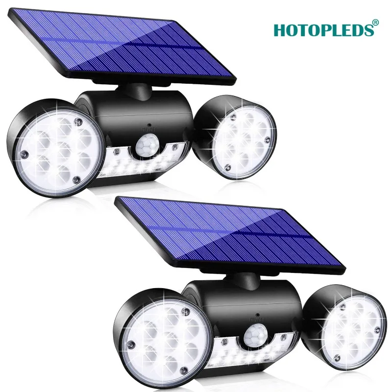 

Outdoor Solar Wall Light 30LED Round Three-head Spotlight Waterproof Sensor Light Courtyard Landscape Lighting Light