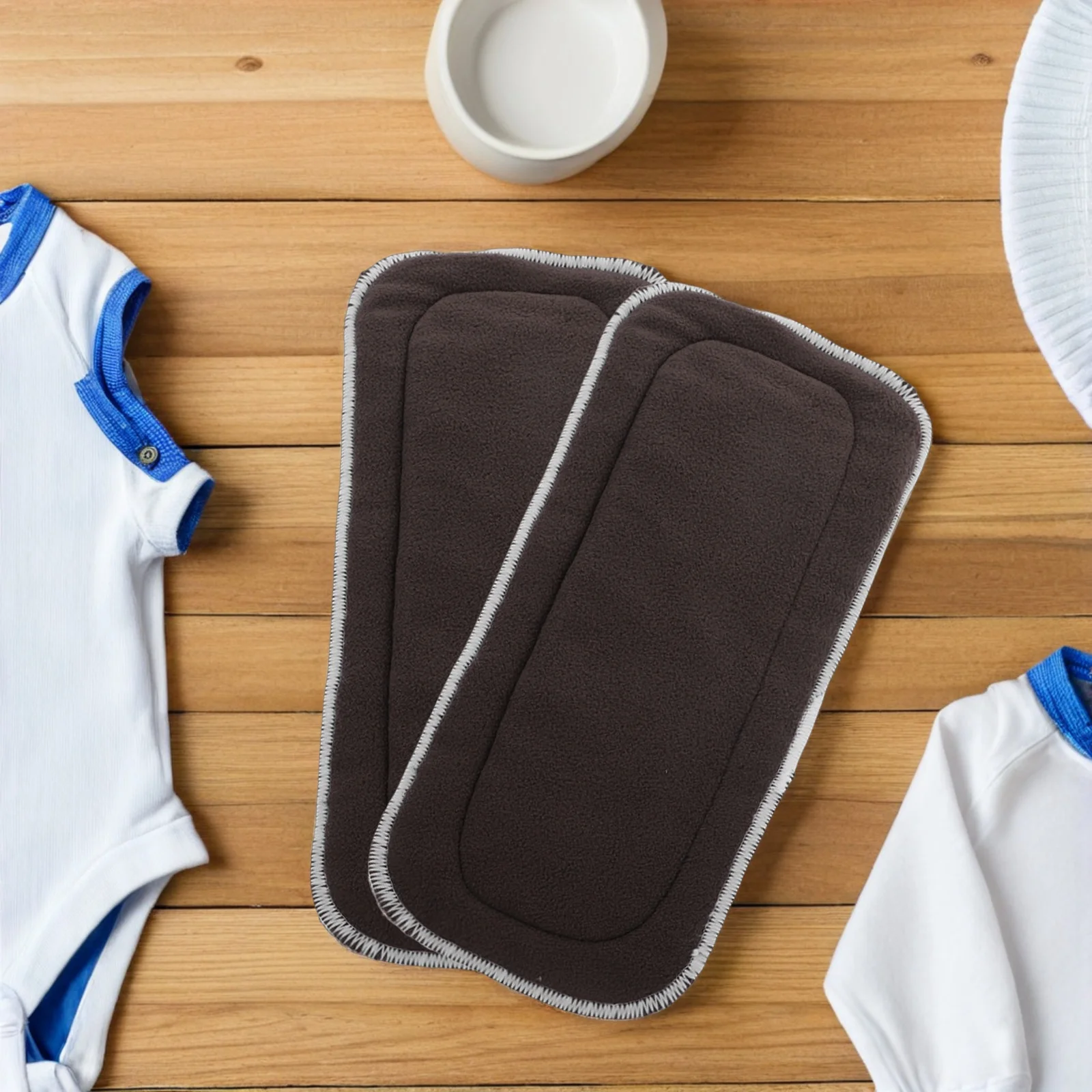 

4pcs Reusable Baby Diaper 5-Layer Bamboo Charcoal Microfiber Absorbent Liners Washable Cloth Diaper Pads Nano Fast Drying