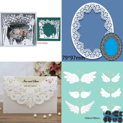 Metal Cutting Dies Snowflake Wings Oval Lace Greeting Card Scrapbooking Knife mold Blade Paper Punch Album Embossing Stencils