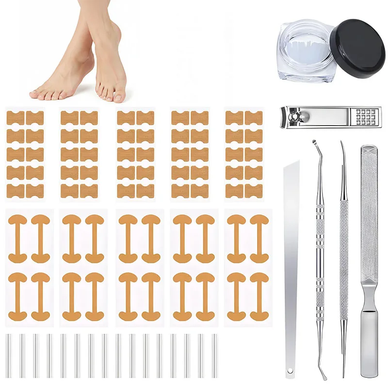

Набор корректоров для вросших ногтей с корректирующими полосками, профессиональный инструмент для педикюра вросших ногтей, коррекция ногтей, уход за ногами
