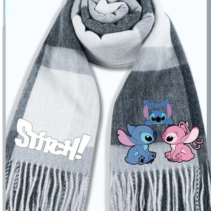 Disney Stitch New Cute Men and Women Autumn and Winter Comfortable, Soft and Fashionable Cartoon Versatile Warm Couple Scarves