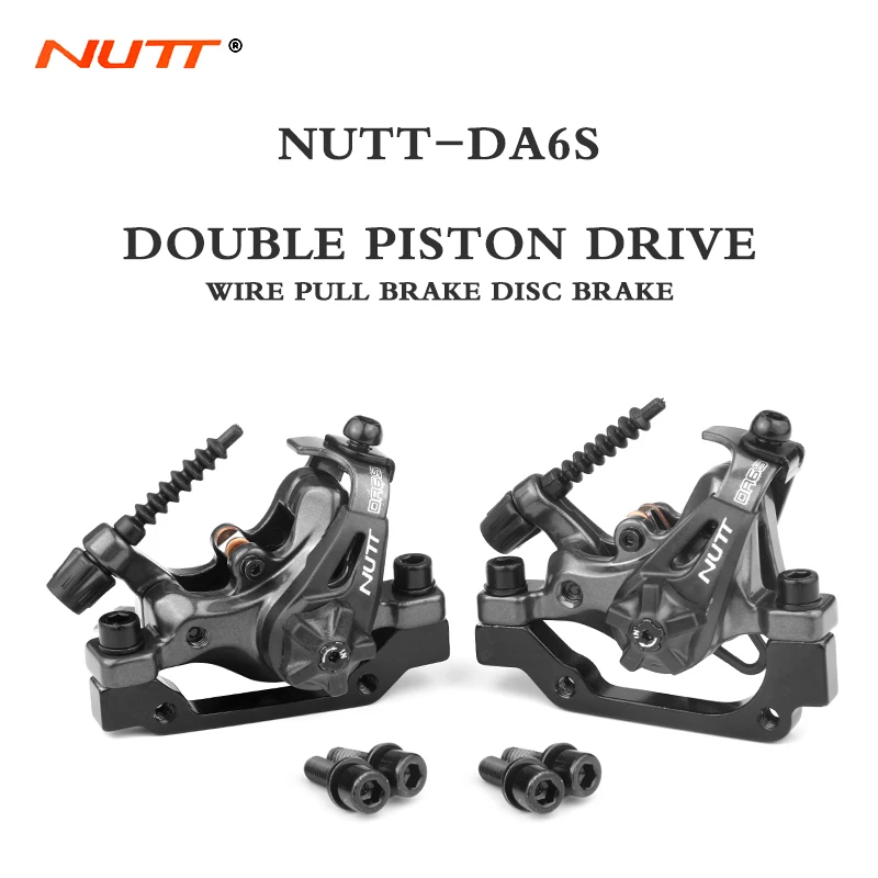 NUTT DA6S Mountain Bike Dual Piston Drive Disc Brake Caliper 160mm Rotor Mechanical Line Pull Disc Brake Scooter Bicycle Parts