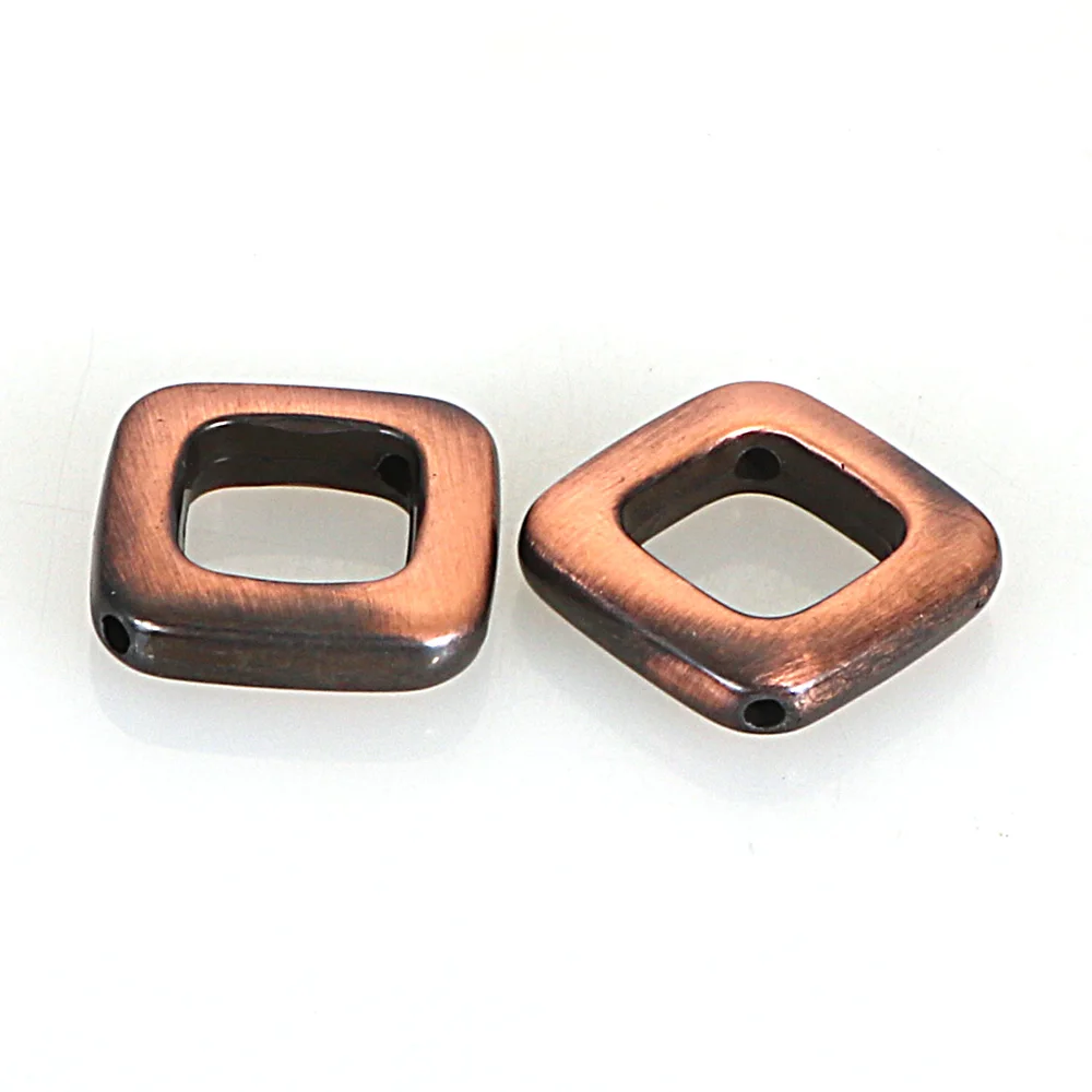 Miasol 20pcs 21MM Painted Acrylic Beads Brown Imitation Wood Square Spacer Charm Beads For DIY Necklace Jewelry Making