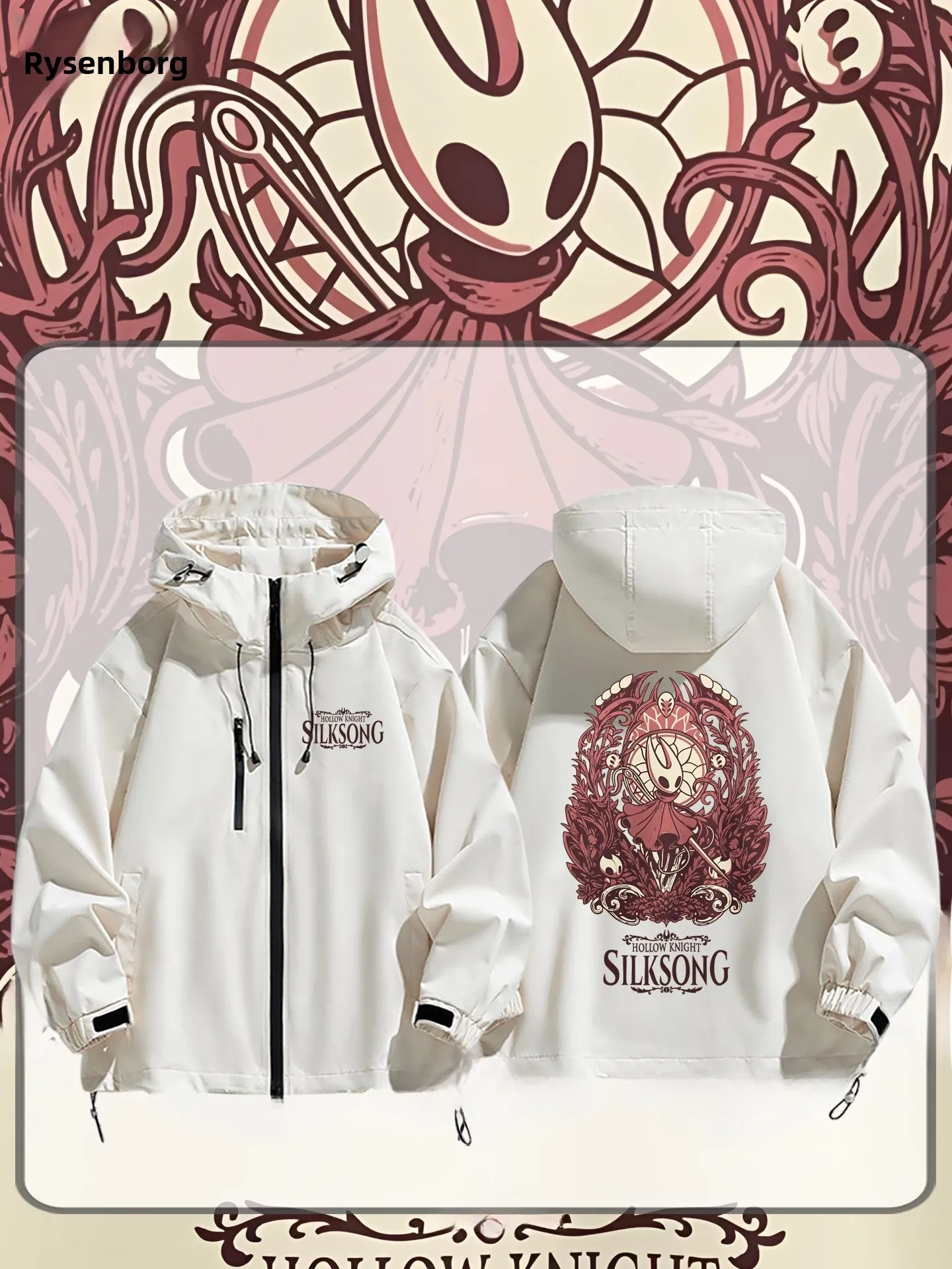 

Collaboration Edition Hollow Knight Game Themed Windproof Men's Jaet Tee-in-One Autumn Winter Casual Sle Polyester Fabric