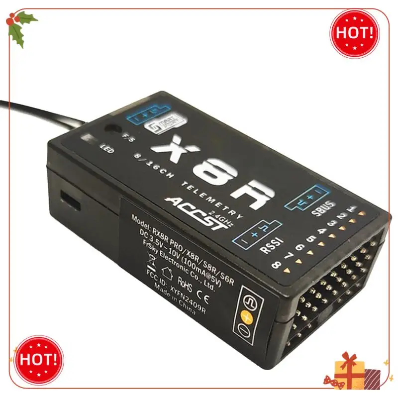 Durevole-X8R 8Ch/16Ch 2.4Ghz Ricevitore con antenna per TX16S TX18S JUMPER XJT X9D Plus,Horus X12S,X-Lite Pro ACCST e Rssiandsbus