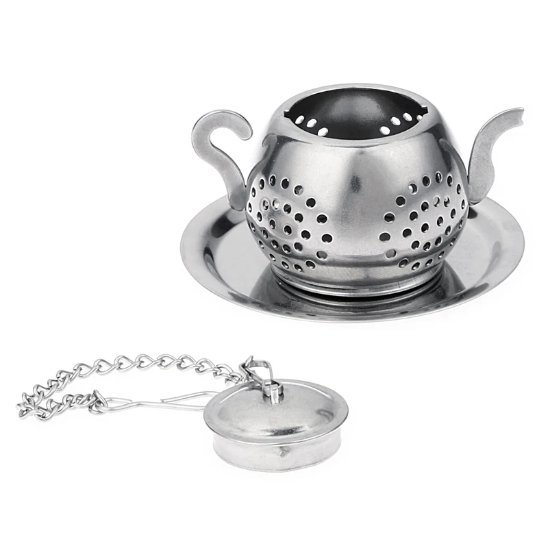 Cute Mini Tea Infuser Stainless Steel Tea Strainer Filter Reusable Teapot Shape Tea Ball Loose Leaf Tea Bag Teapot Accessories