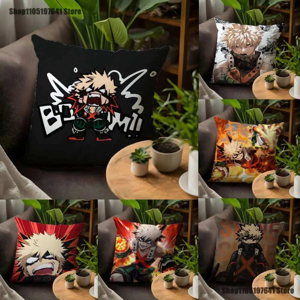 

H-Hero Katsuki B-Bakugos Pillow Case For Sofa Decor Car Office Room Printing Cushion Cover Decorations and Protector