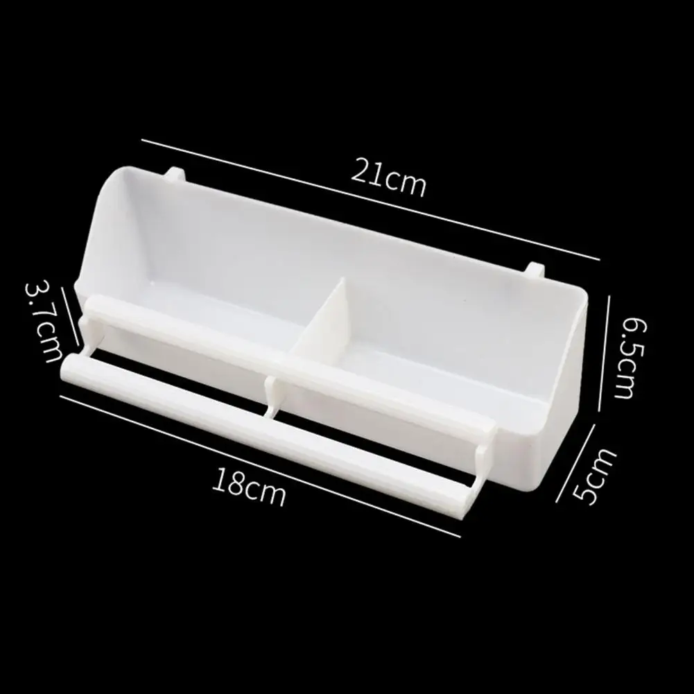 Bird Trough Pet Water Food Dispenser with Perch Stick 2 Compartments Feeding Dish Parrot Feeder Pet Hanging Feeding Container