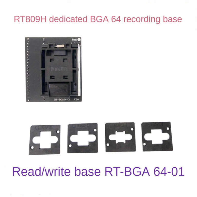 1 Set BGA64 Adapter Burning Seat For RT809H Programmer RT-BGA64-01 V2.0 Socket 4Pcs Limiter Frame 2 Bottom Plate Easy Install