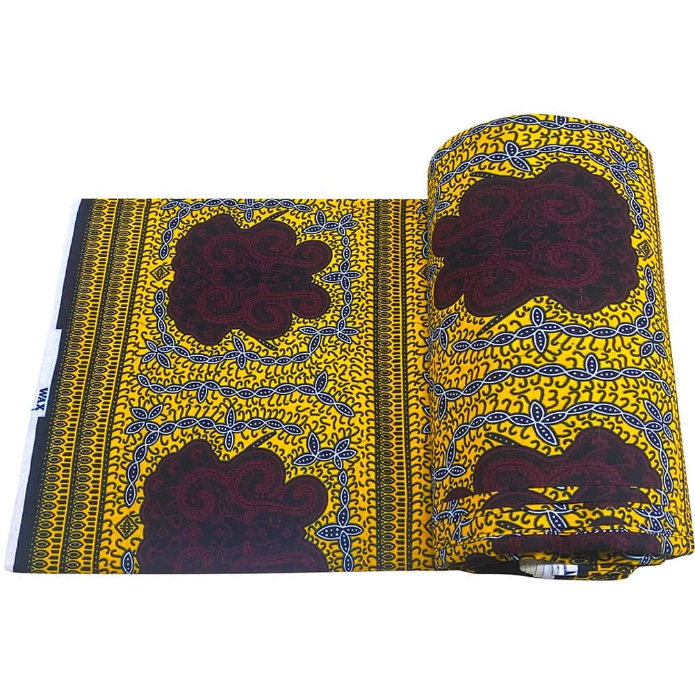 Eleganter Stoff für ethnische Kleidungsstücke aus 100 % Baumwolle mit afrikanischem Aufdruck, Wachs und wachsbeständigem Färben