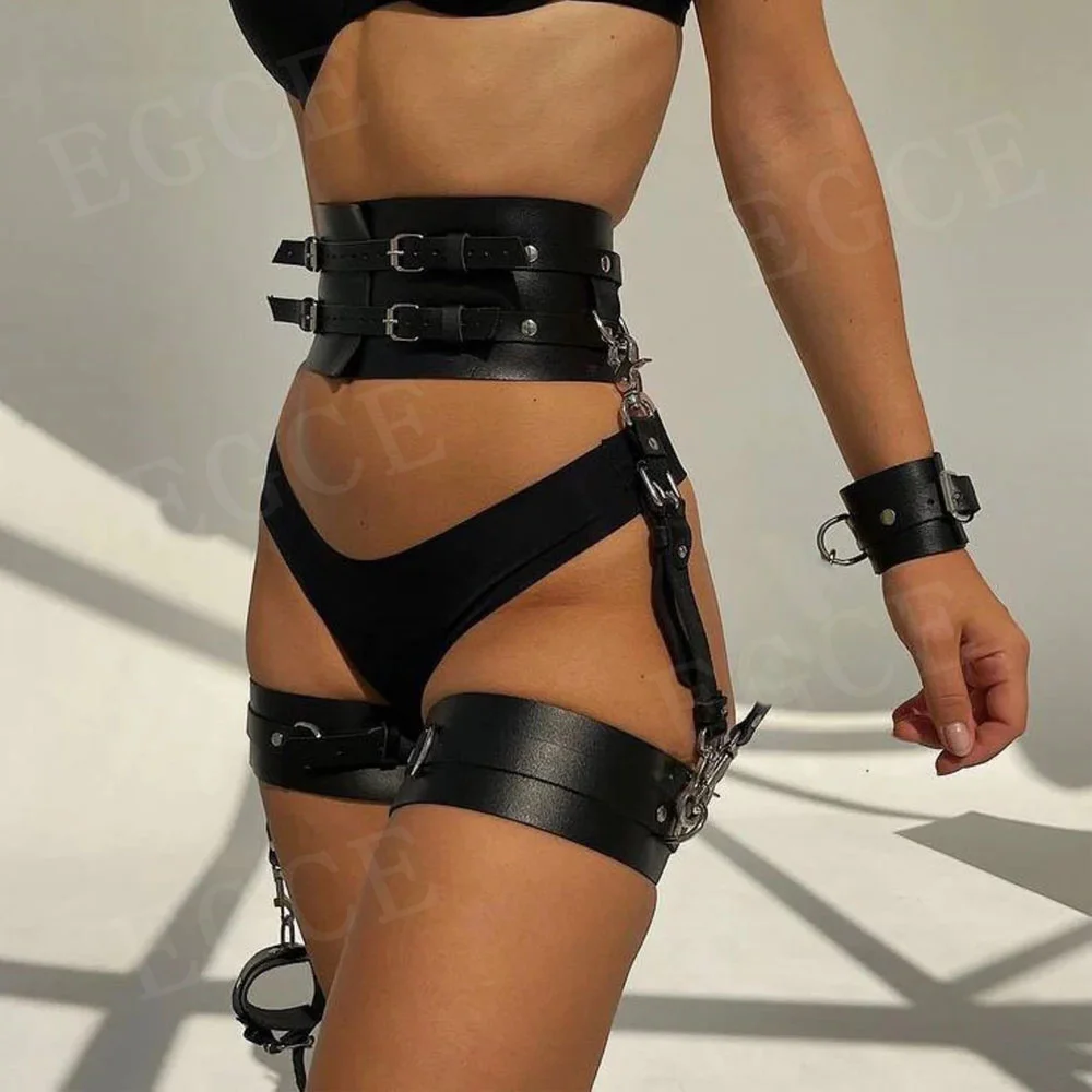 

Sexy Harness Female Pu Leather Garter Bdsm Body Bondage Women Punk Erotic Lingerie Fetish Wear Gothic Clothes Thigh Sword Belt
