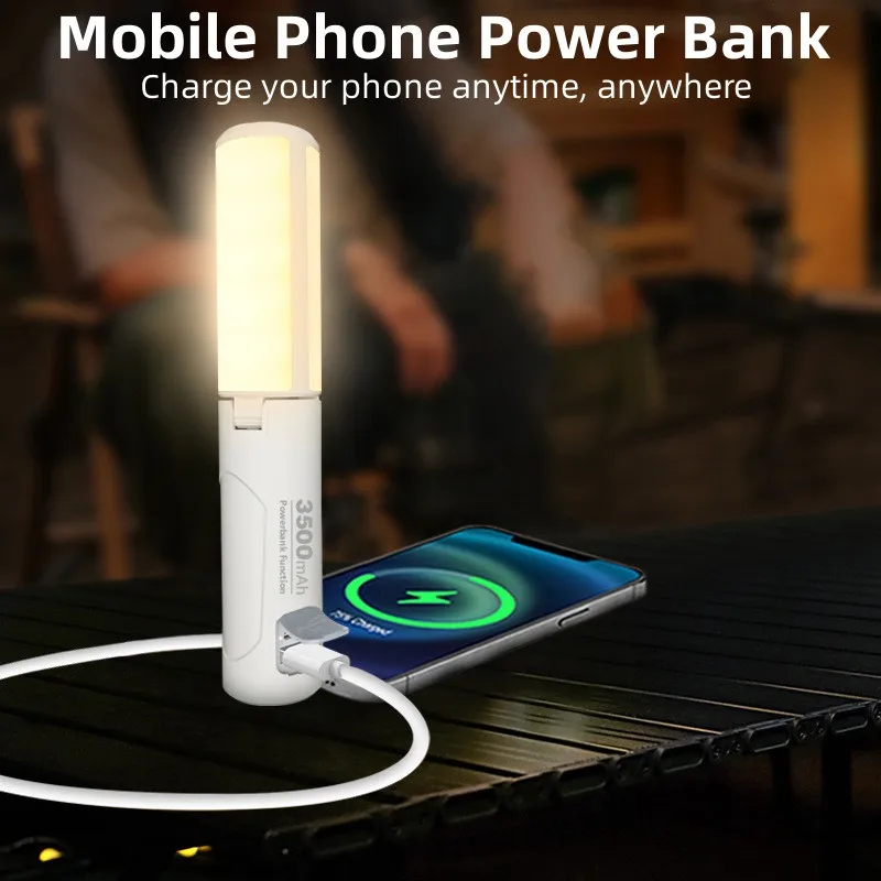 Imagem -03 - Lanterna de Acampamento Dobrável Portátil Power Bank Iluminação Exterior Lanterna Luz de Tenda Led Recarregável Equipamentos de Emergência Lâmpadas