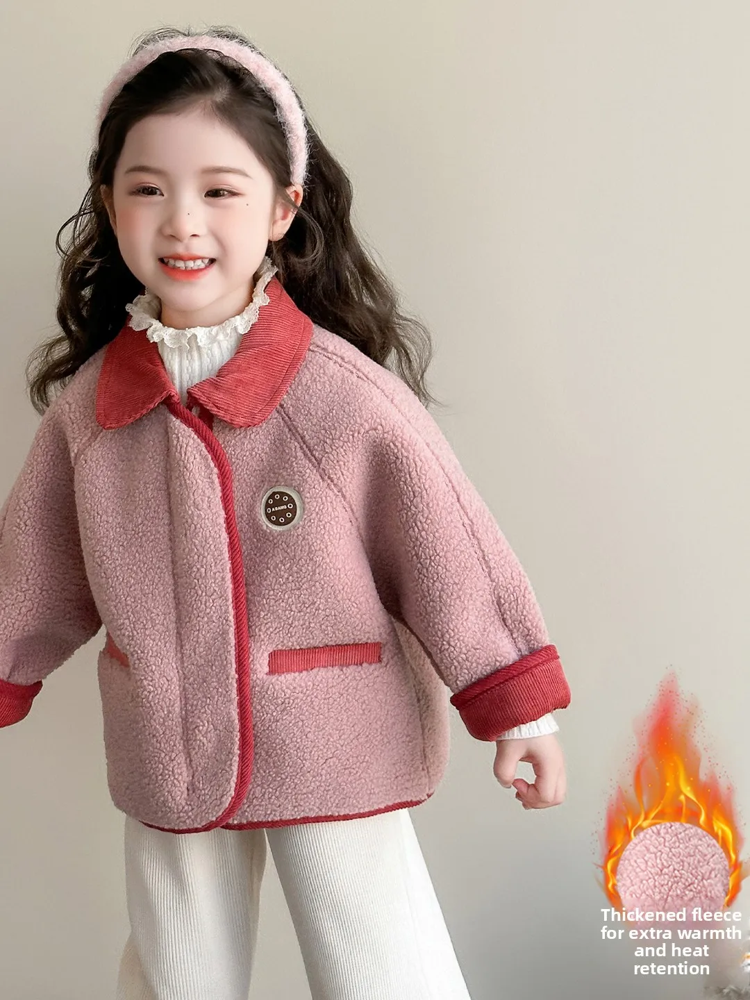 

Осень-зима для девочек, бархатная повседневная лоскутная цветная верхняя одежда Fce, детский модный корейский топ