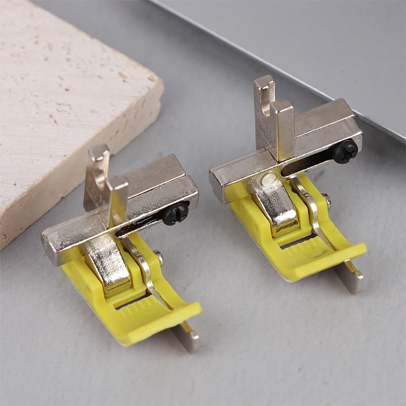 สําหรับ Straight Stitch Line Presser เท้าสีเหลือง KT-18 จักรเย็บผ้า Presser เท้าพลาสติก Presser เท้าฐาน + ไขควง
