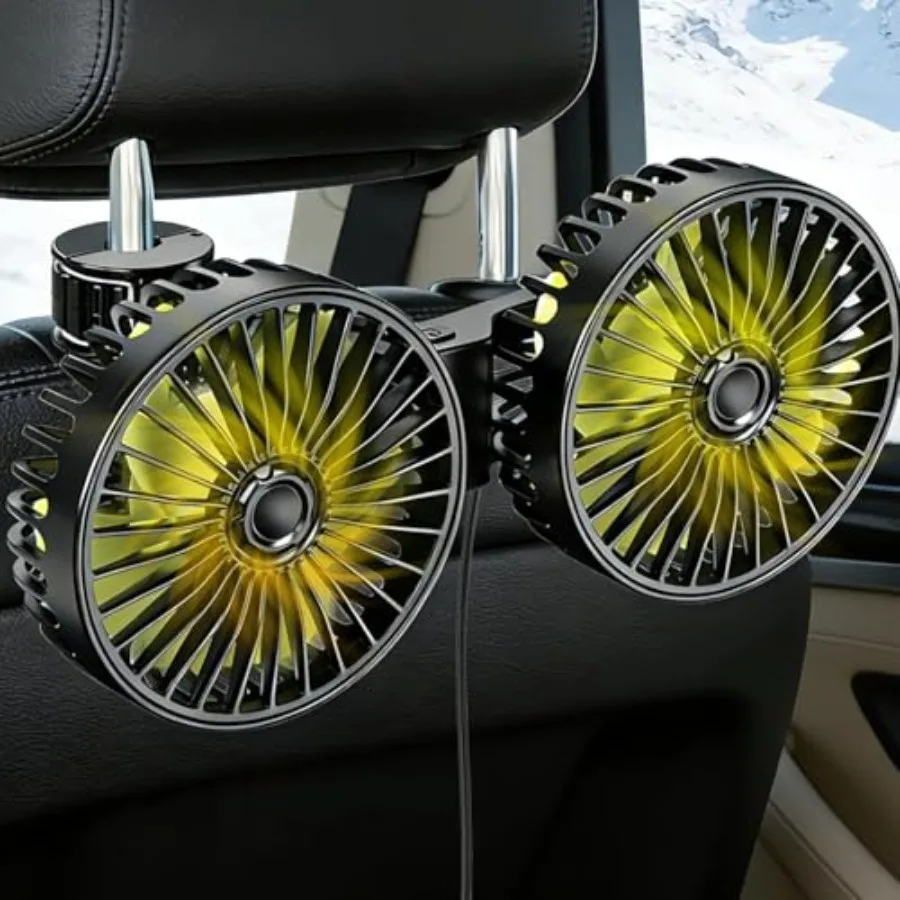 

Backseat Fan for Car Backseat, Car Headrest Fan for Backseat for No Battery